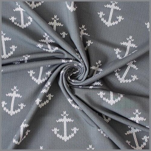 French Terry knitted anchor grey