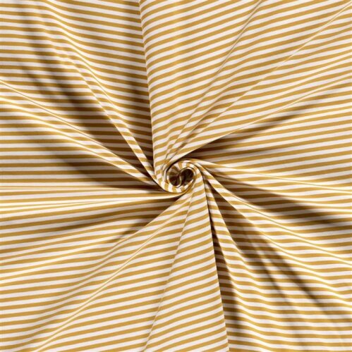 Cotton jersey lucky stripes - mustard