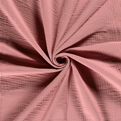 Winter - Dreilagiger Musselin Uni - antik pink