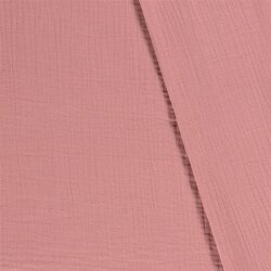 Hiver - Mousseline de coton à trois couches - rose antique