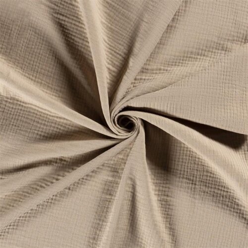 Winter - Dreilagiger Musselin Uni - beige