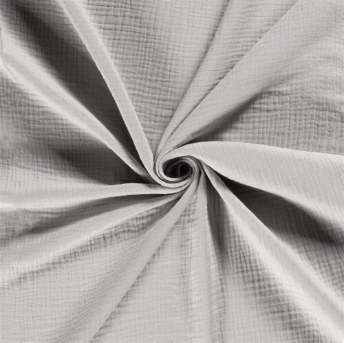 Invierno - Muselina de algodón de tres capas - gris satinado