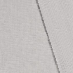Winter - Dreilagiger Musselin Uni - satin grau