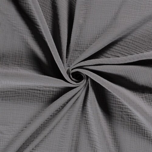 Hiver - Mousseline de coton à trois couches - gris