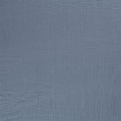 Zima - Třívrstvý bavlněný mušelín - džínově modrá
