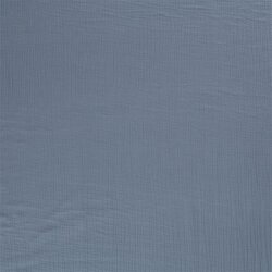 Winter - Drielaags katoenen mousseline - denim blauw