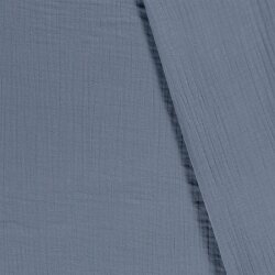 Winter - Three-ply cotton muslin - denim blue