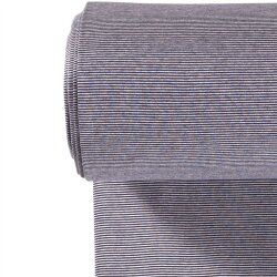 Ringelbündchen Streifen 1mm nachtblau/weiß