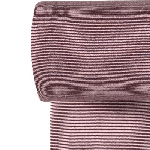Puños a rayas 1mm de ciruela vieja/rosa claro