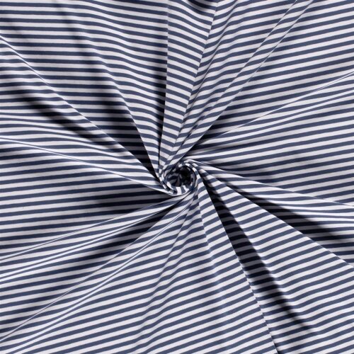 Jersey de coton rayures porte-bonheur - bleu denim