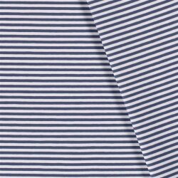 Katoenen jersey lucky stripes - denim blauw