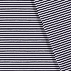Katoenen jersey lucky stripes - nachtblauw