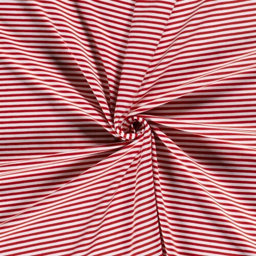 Jersey di cotone a righe portafortuna - rosso