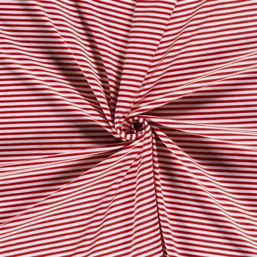 Jersey di cotone a righe portafortuna - rosso