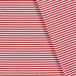 Katoenen jersey lucky stripes - rood