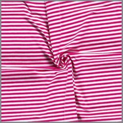 Jersey de coton rayures porte-bonheur - rose