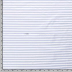 Baumwolljersey Streifen 10mm - hellblau/weiss