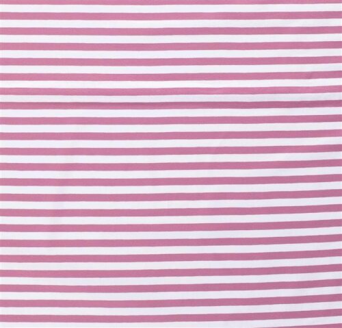 Baumwolljersey Streifen 10mm - altpink/weiss