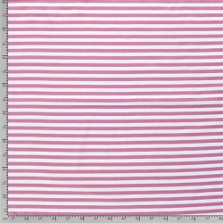 Baumwolljersey Streifen 10mm - altpink/weiss