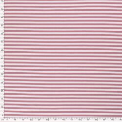 Baumwolljersey Streifen 10mm - altpink/weiss
