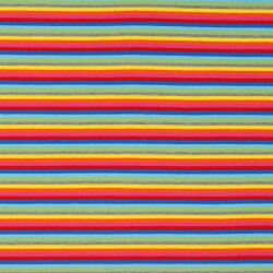 Cotton jersey rainbow stripes - color mix