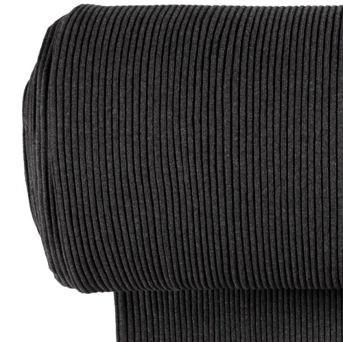 Heavy coarse ribbed cuffs *Marie* 3x3 anthracite mottled