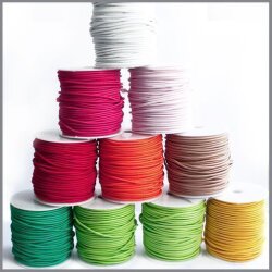 5 Meter -  Gummikordel - weiß - 3 mm