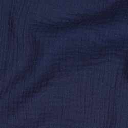 Mousseline Uni *Gerda* BIO-Organic - donkerblauw