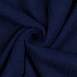 Muslin Uni *Gerda* BIO-Organic - dark blue
