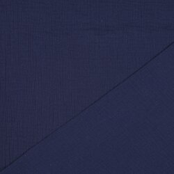 Muslin Uni *Gerda* BIO-Organic - blu scuro