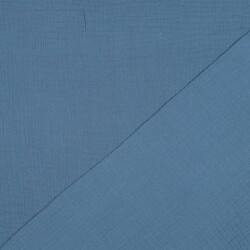 Mousseline Uni *Gerda* BIO-Organic - indigo blauw