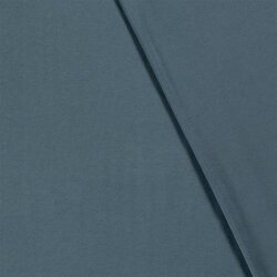 Jersey de algodón de bambú *Marie* liso - azul mezclilla oscuro
