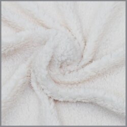Plyšový plyšový textil z umělé kožešiny - krém