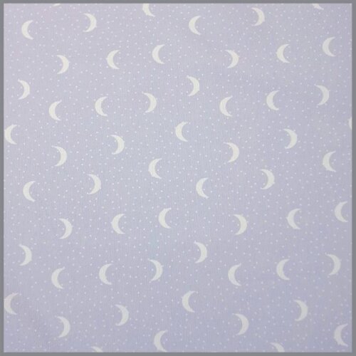 Cotton Piqué Moon and Stars Lilac