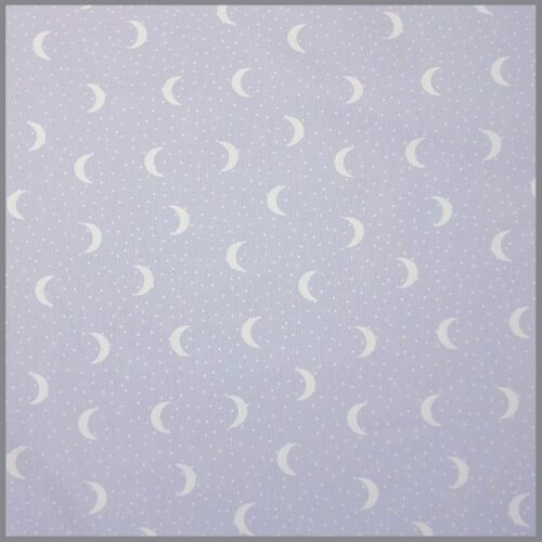 Coton Piqué Lune et étoiles Lilas