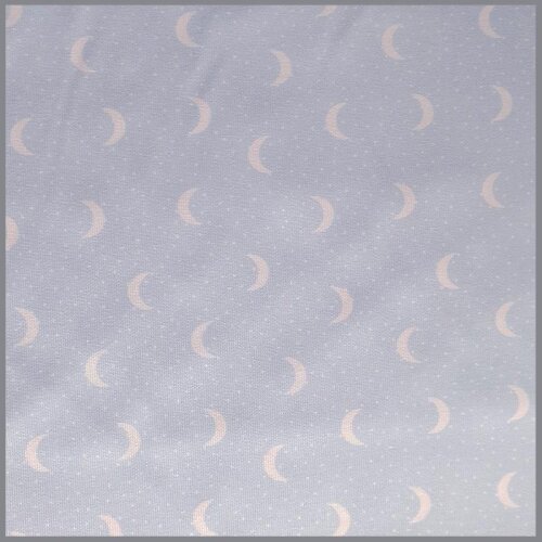 Baumwollstoff Piqué Mond und Sterne blau