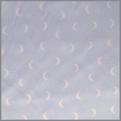 Baumwollstoff Piqué Mond und Sterne blau