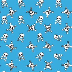 Cotton jersey Maritim skulls baby blue