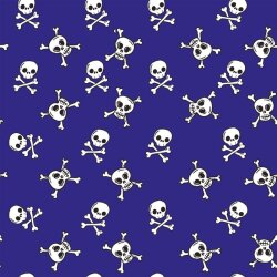 Cotton jersey Maritim skulls midnight blue