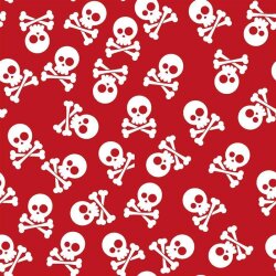 Cotton jersey Maritim skulls red
