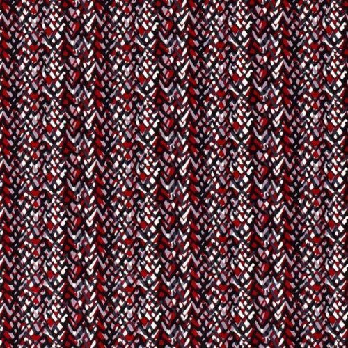 Cotton satin pattern abstract dark red