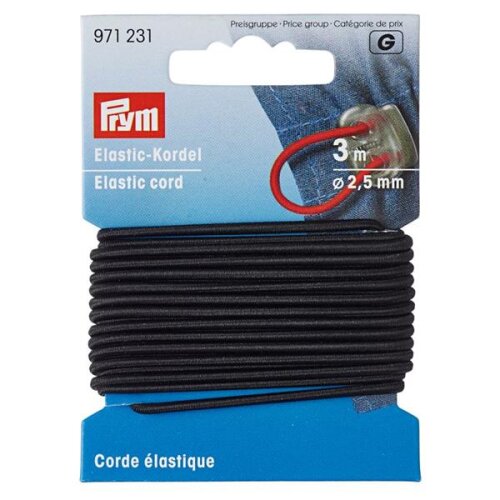 Cordino elastico 2,5 mm nero