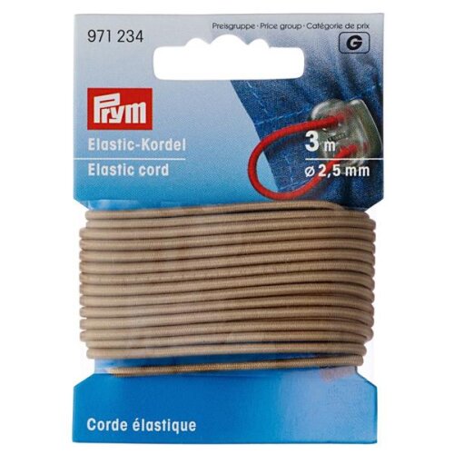 Elastic cord 2.5 mm beige