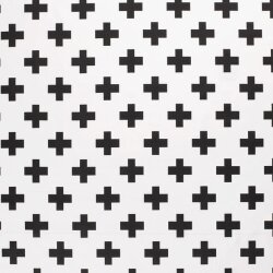 Dekorace tkanina černé kříže bílé