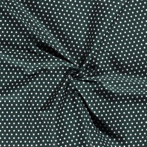 Popeline de coton étoiles 10mm - vert sapin