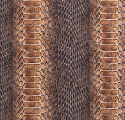 La serpiente de tela decorativa se ve marrón