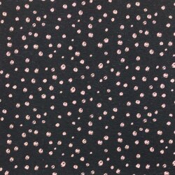 Decorative fabric, scribbled dots, light pink, dark blue