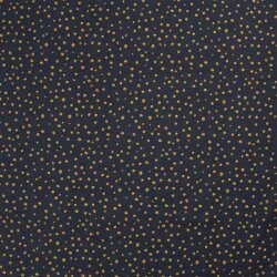 Tissu décoratif griffonné points moutarde bleu foncé