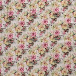 Interieurstoff Aquarell Blumen Leinen Optik