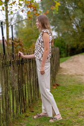 Gabardén bi-stretch - přírodní